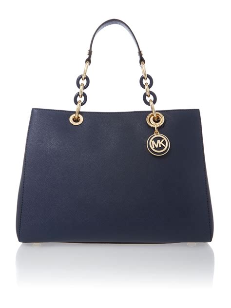 michael kors cynthia navy ew tote bag|Michael Kors cynthia handbag.